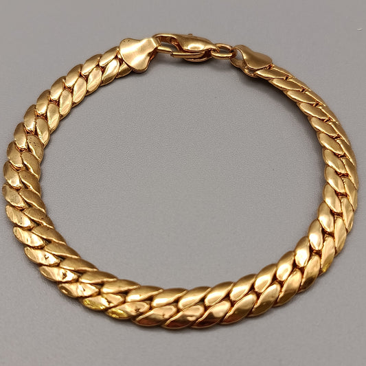 Markantes vergoldetes Panzerarmband – Klassischer Goldlook