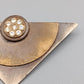 Geometrische Vintage Brosche Dreieckiges Design mit Strass