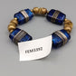 Elastisches Statement-Armband Blaues Glas und Messing