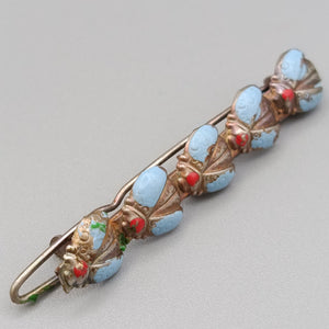 Elegante Haarspange – Vintage Design mit Emaillierten Käfern