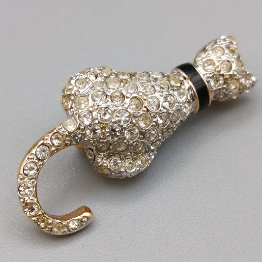 Elegante Katzen-Brosche – Glitzerndes Design mit Strass