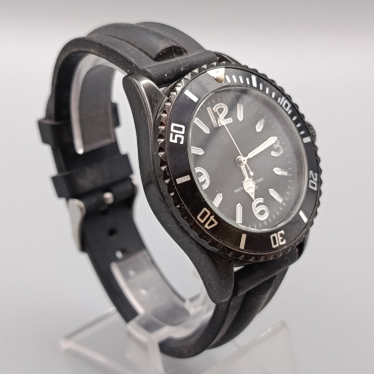 Sportliche Herren Uhr im Taucher-Design – Schwarz
