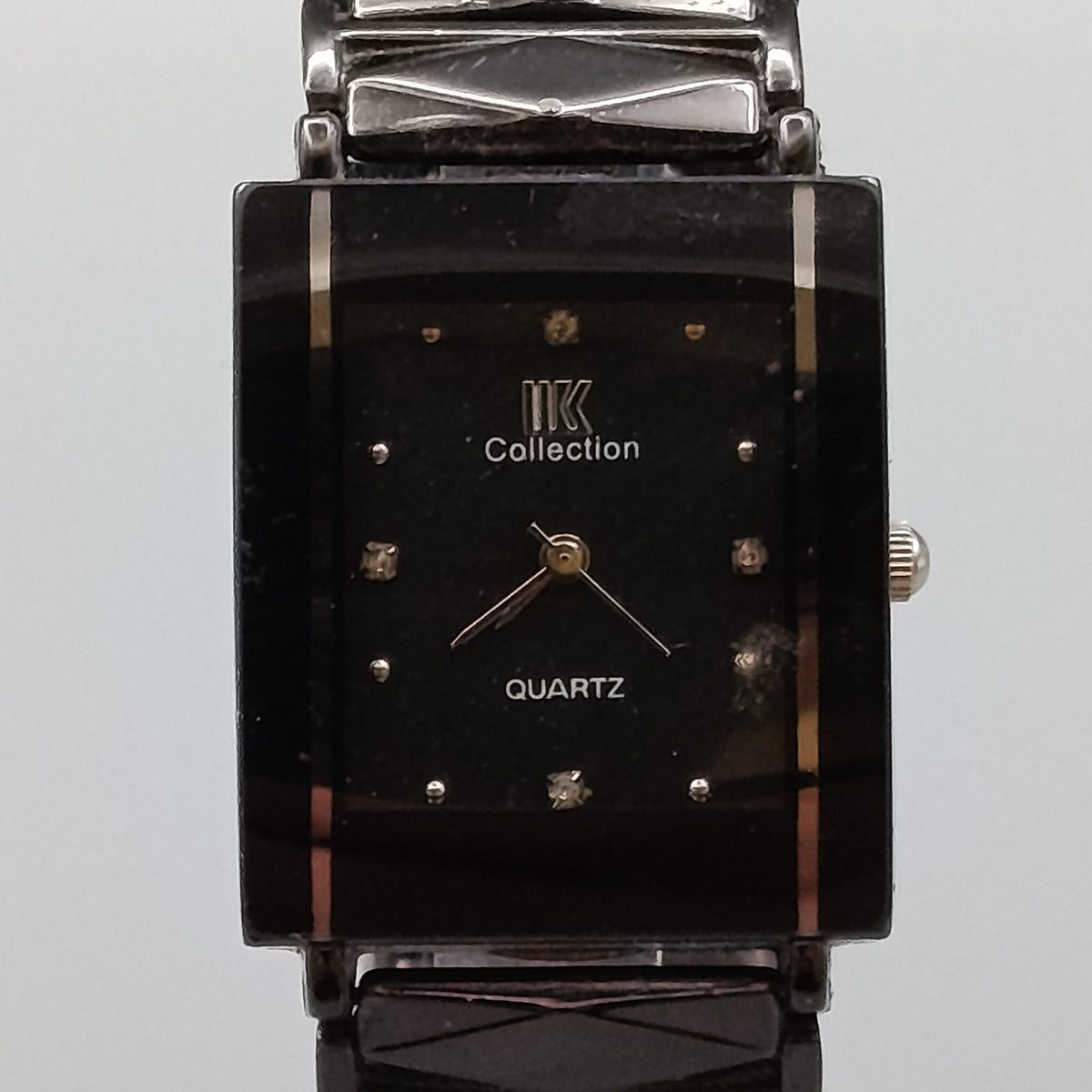 Elegante NK Collection Damen Uhr – Schwarz mit steinen