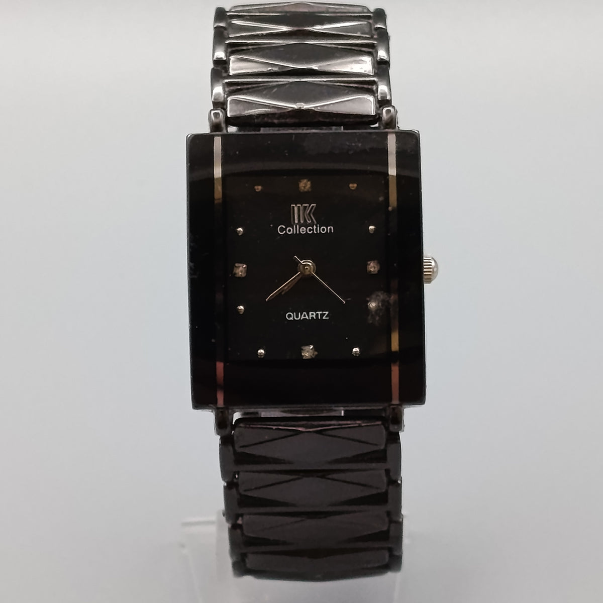 Elegante NK Collection Damen Uhr – Schwarz mit steinen