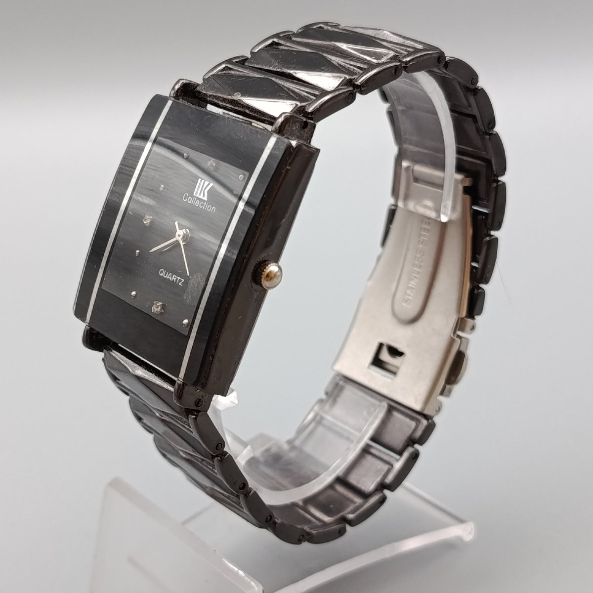 Elegante NK Collection Damen Uhr – Schwarz mit steinen