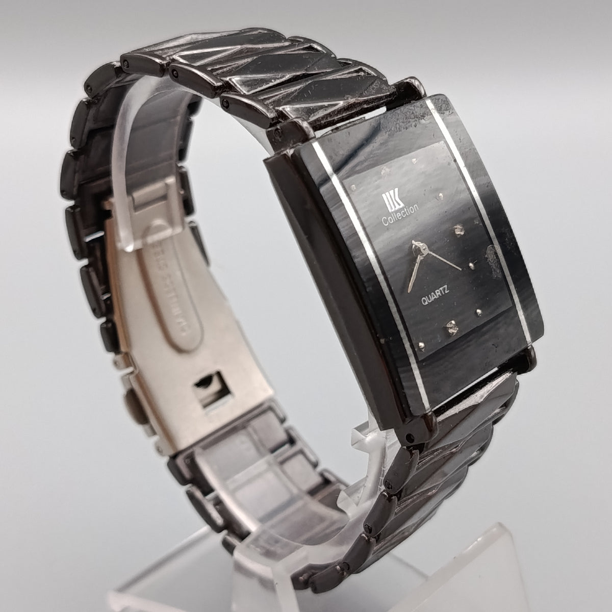 Elegante NK Collection Damen Uhr – Schwarz mit steinen