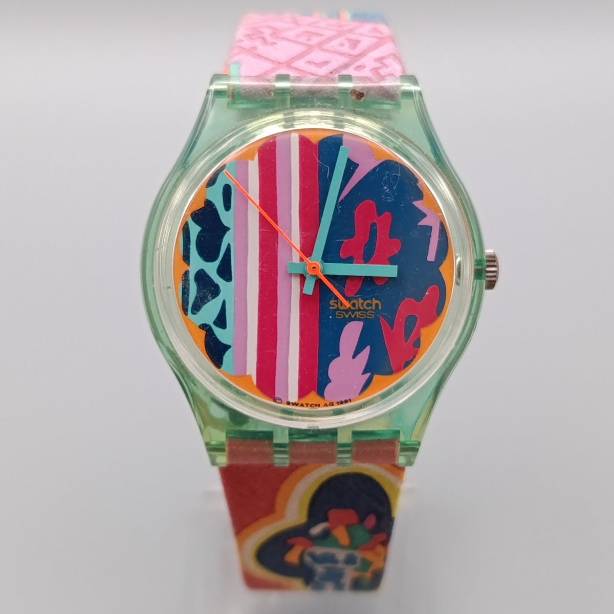 Farbenfrohe Swatch Gent Kunst Uhr – Bunter Vintage