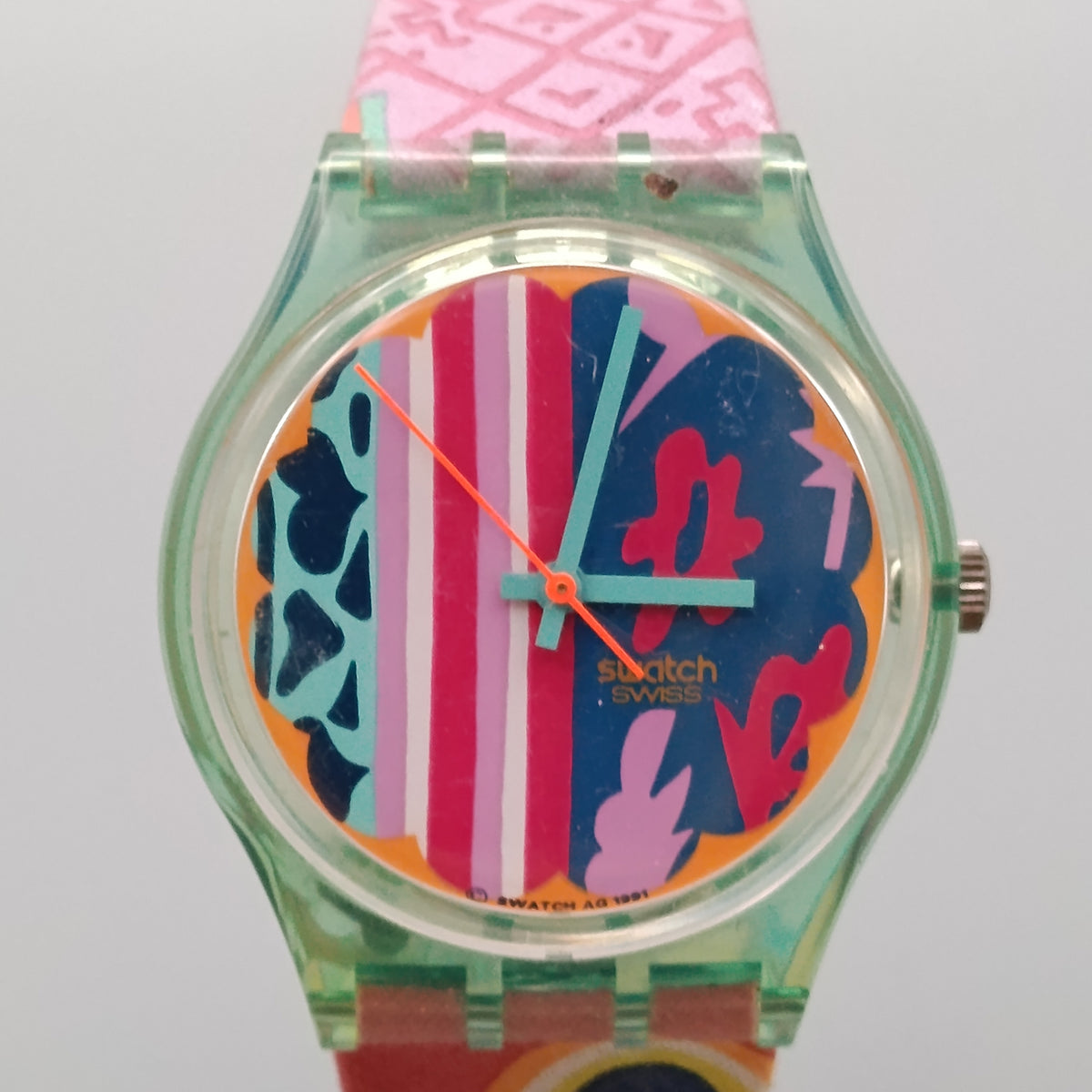 Farbenfrohe Swatch Gent Kunst Uhr – Bunter Vintage