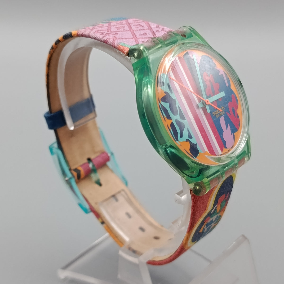 Farbenfrohe Swatch Gent Kunst Uhr – Bunter Vintage