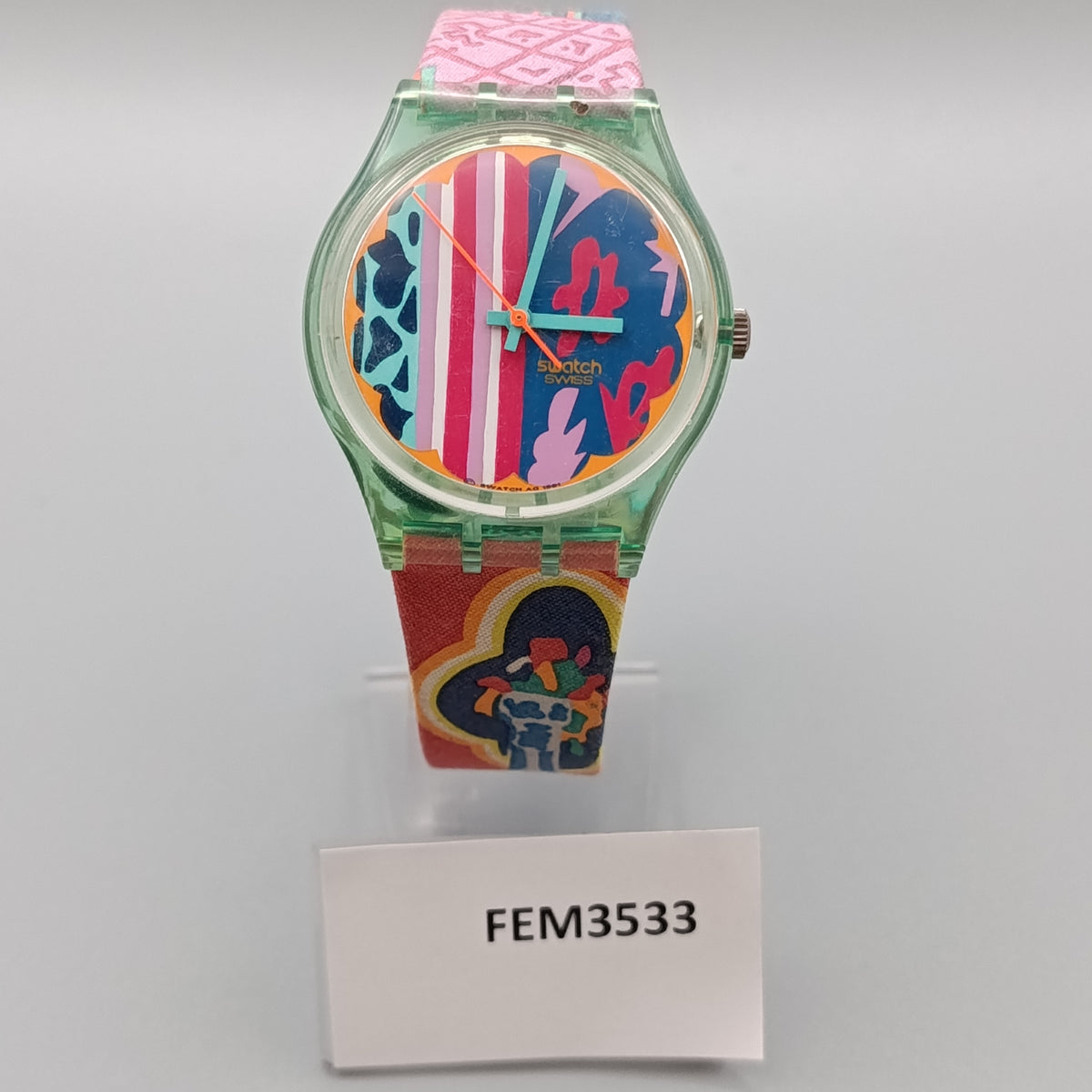 Farbenfrohe Swatch Gent Kunst Uhr – Bunter Vintage
