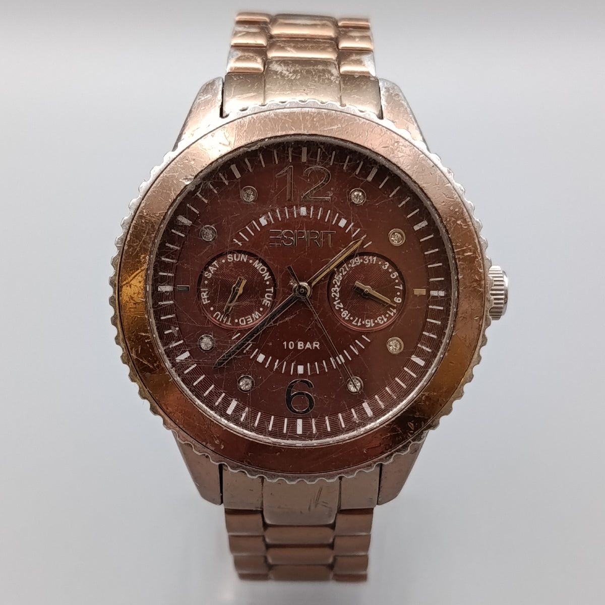 Moderne Esprit Damen Uhr – Bronzefarbenes Design