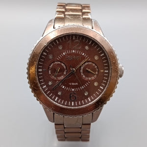 Moderne Esprit Damen Uhr – Bronzefarbenes Design