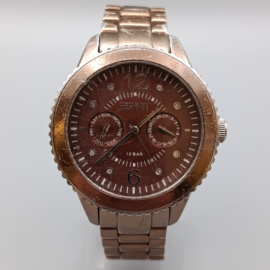 Moderne Esprit Damen Uhr – Bronzefarbenes Design