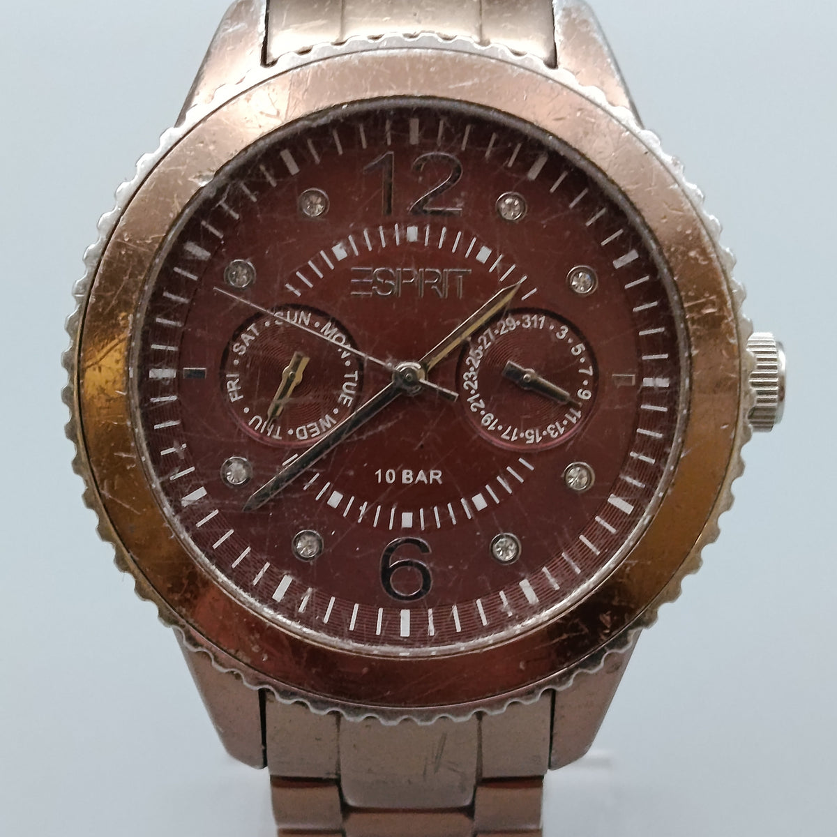Moderne Esprit Damen Uhr – Bronzefarbenes Design