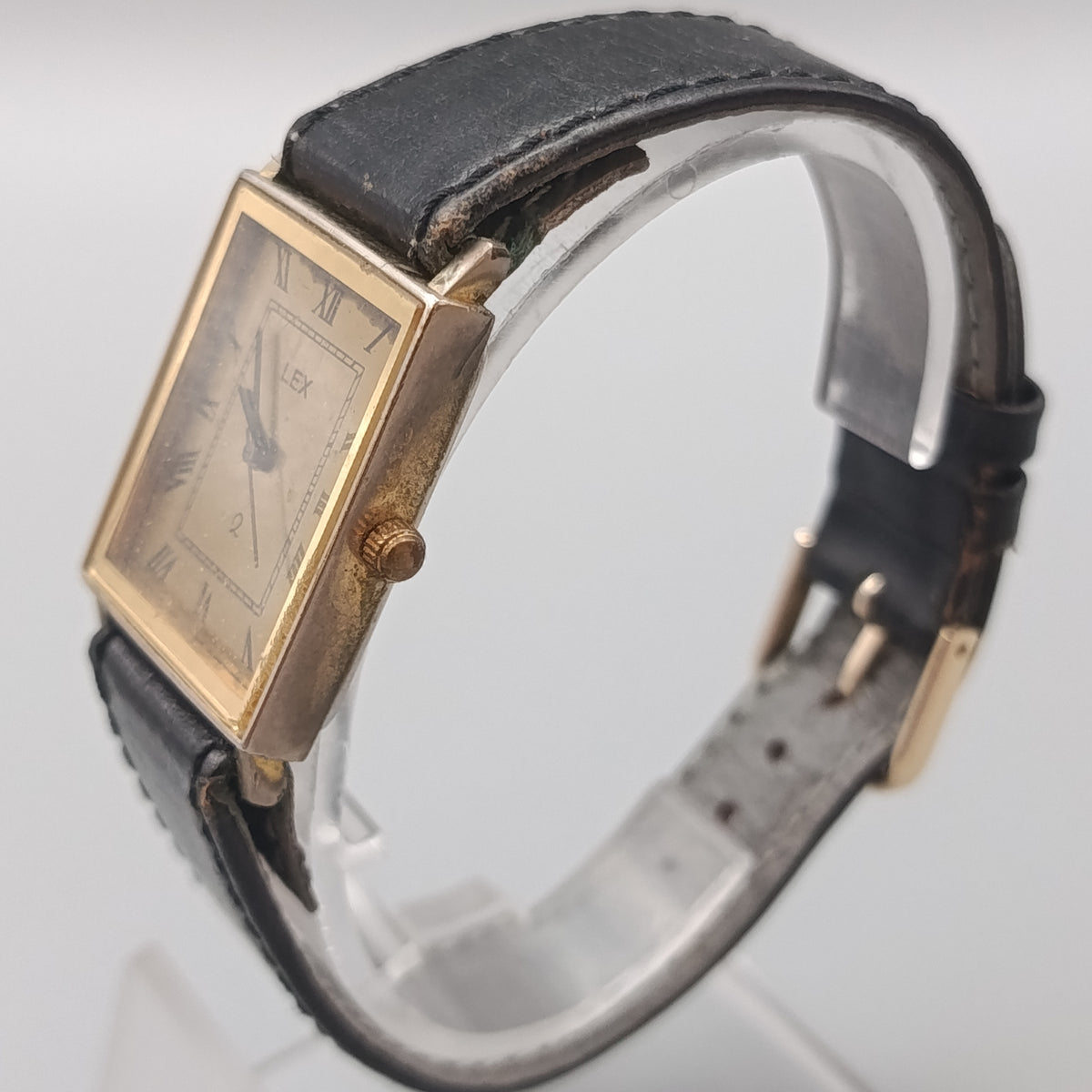 LEX Herren Uhr – Rechteckiges Gehäuse im Vintage-Stil
