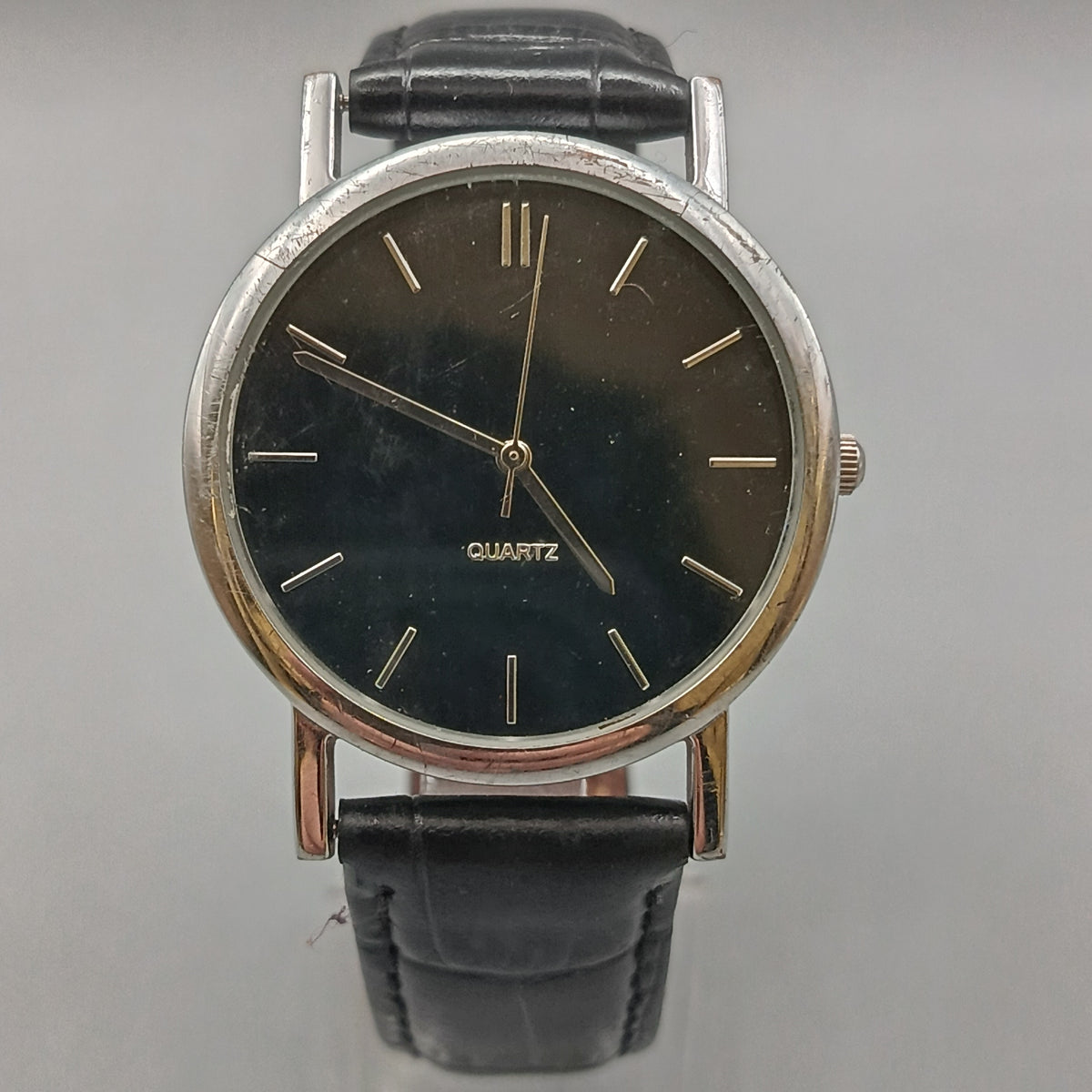 Schlichte Minimalistische Herren Uhr – Schwarzes Zifferblatt
