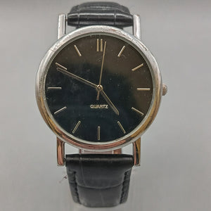 Schlichte Minimalistische Herren Uhr – Schwarzes Zifferblatt
