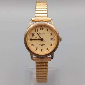 Klassische Gloria Damen Uhr mit Elastischband – Goldfarben