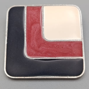 Moderner Kettenanhänger mit Emaille – Geometrisch