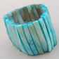 Elegantes Perlmuttscheiben Armband – Türkis-Blau
