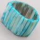 Elegantes Perlmuttscheiben Armband – Türkis-Blau