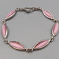 Elegantes Gliederarmband mit Rosa Steinen – Silberfarben