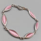 Elegantes Gliederarmband mit Rosa Steinen – Silberfarben