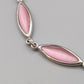 Elegantes Gliederarmband mit Rosa Steinen – Silberfarben