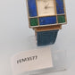 Damen Uhr mit Stein-Mosaik – Blaues Lederarmband