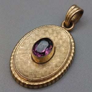 Kettenanhänger in Goldoptik mit Amethyststein