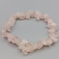Zartes Rosenquarz Splitter Armband – Naturstein Elastisch