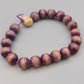 Elegantes Holzperlen Armband – Violett-Melierte Perlen