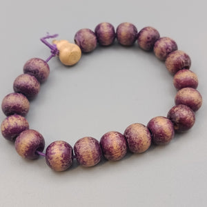 Elegantes Holzperlen Armband – Violett-Melierte Perlen