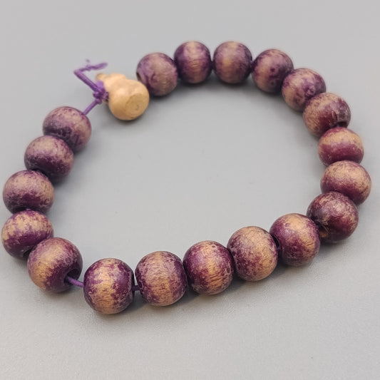 Elegantes Holzperlen Armband – Violett-Melierte Perlen