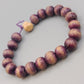 Elegantes Holzperlen Armband – Violett-Melierte Perlen