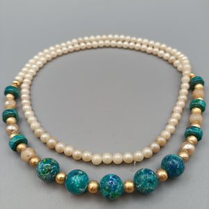 Elegante Perlenkette – Kombination aus Perlmutt