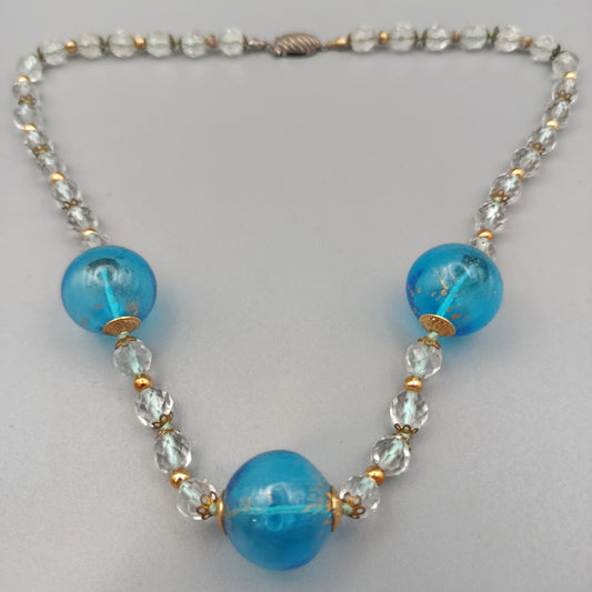 Elegante Glasperlenkette –Klare Facettierte Perlen