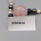 Elegante Damen Kette mit Rosenquarz und Hämatit