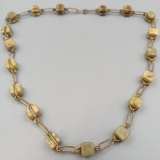 Elegante Stein Antike Gliederkette mit Naturstein-Elementen