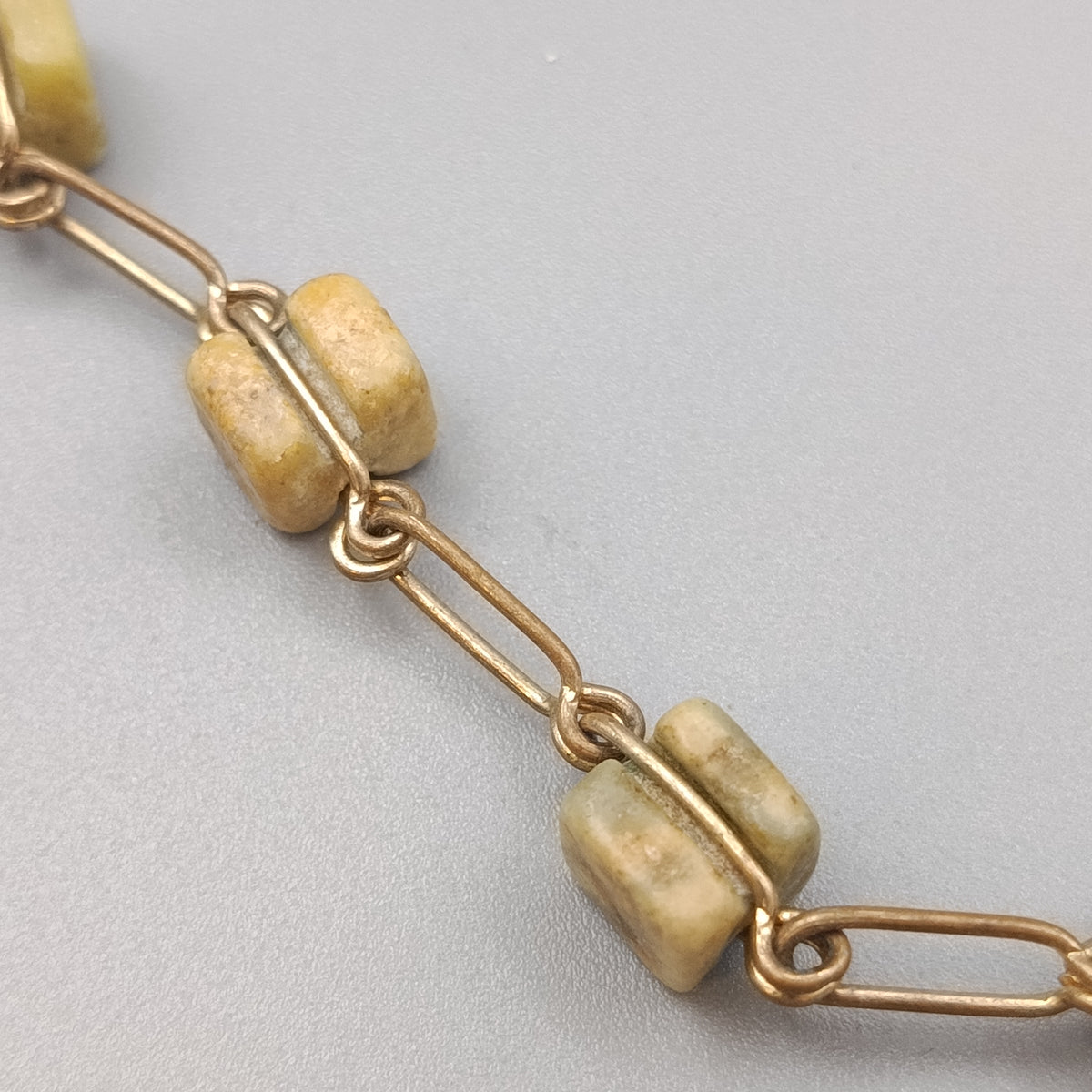 Elegante Stein Antike Gliederkette mit Naturstein-Elementen