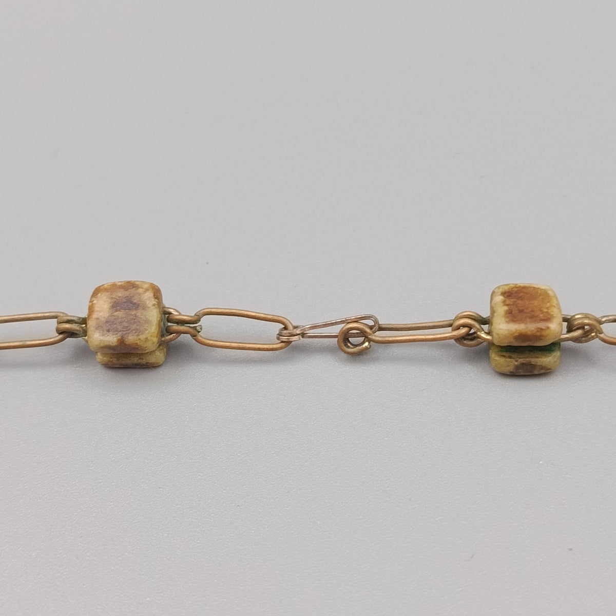 Elegante Stein Antike Gliederkette mit Naturstein-Elementen