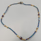Elegante Glasperlen Kette – Design in Blau und Gold