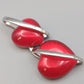 Eleganter Doppelherz Anhänger – Schmuck in Rot und Silber