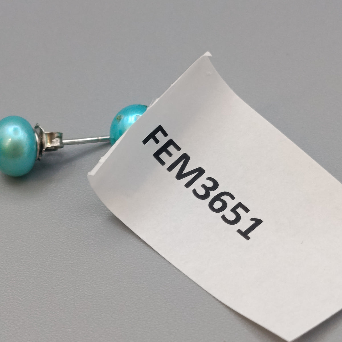 Elegante 925 Silber Perlen-Ohrstecker – Türkis