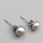 Elegante 925 Silber Perlen-Ohrstecker – Grau