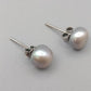 Elegante 925 Silber Perlen-Ohrstecker – Grau