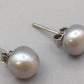 Elegante 925 Silber Perlen-Ohrstecker – Grau