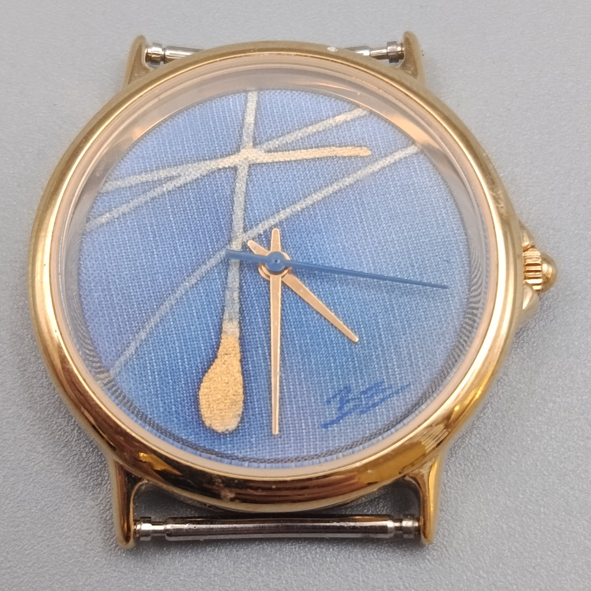 Elegante Damen Uhr – Blaues Zifferblatt mit Kunst