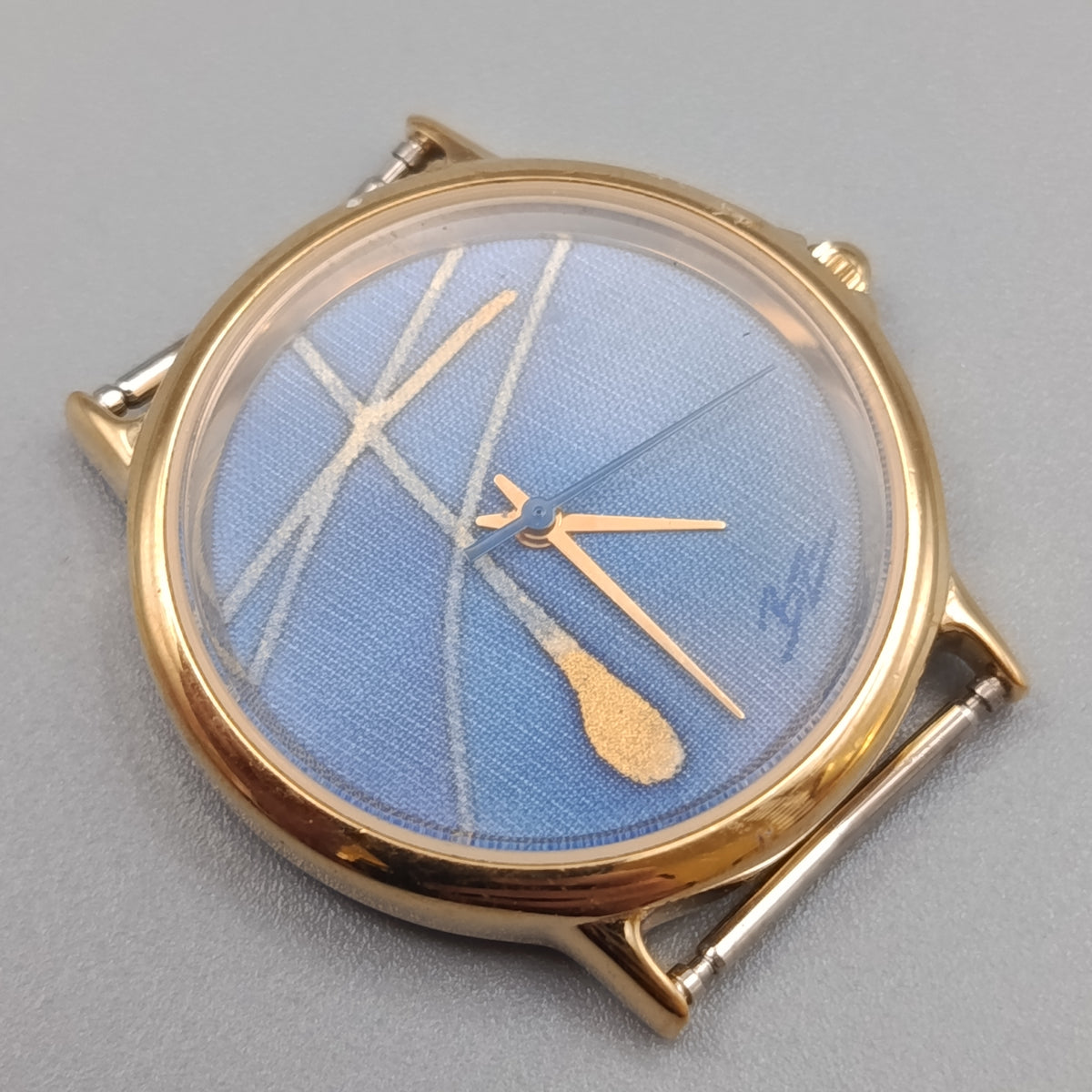 Elegante Damen Uhr – Blaues Zifferblatt mit Kunst