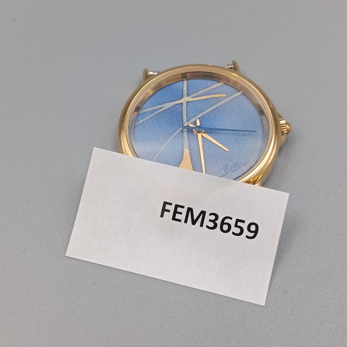 Elegante Damen Uhr – Blaues Zifferblatt mit Kunst